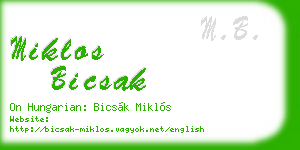 miklos bicsak business card