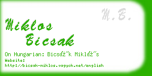 miklos bicsak business card